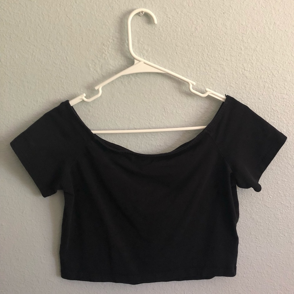 Off The Shoulder Black Crop Top